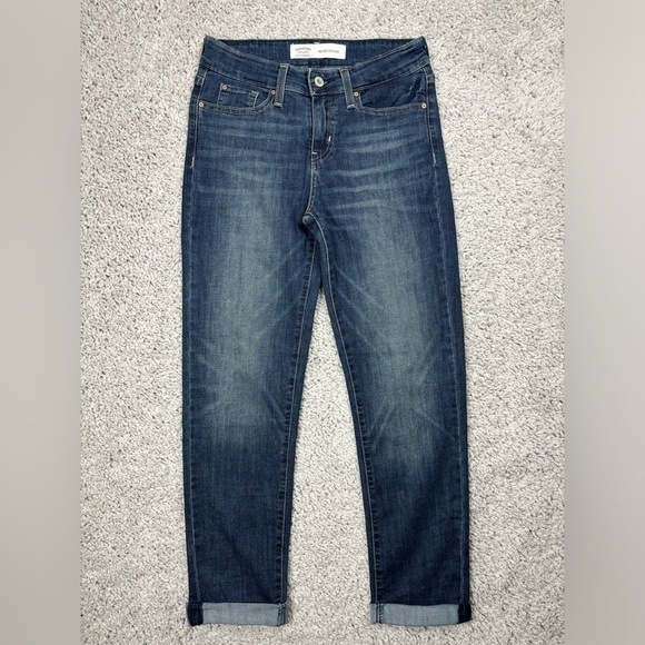 Levi's Denim - Levi's Jeans Womens 2 Mid Rise Boyfriend Dark Wash Cuffed Classic Casual Denim